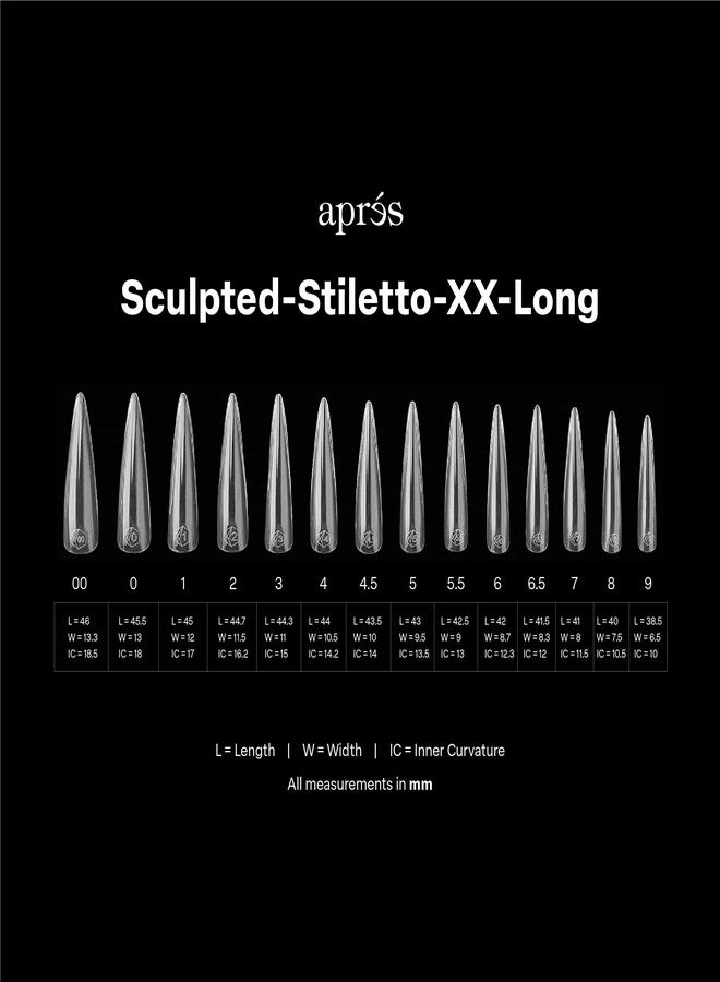 APRÉS Apres Gel-X Sculpted Box of Nail Tips, 14 Sizes 00-9, Soft Gel Tip Box (210pcs) (Sculpted Stiletto Extra Extra Long, 210) - Image 5